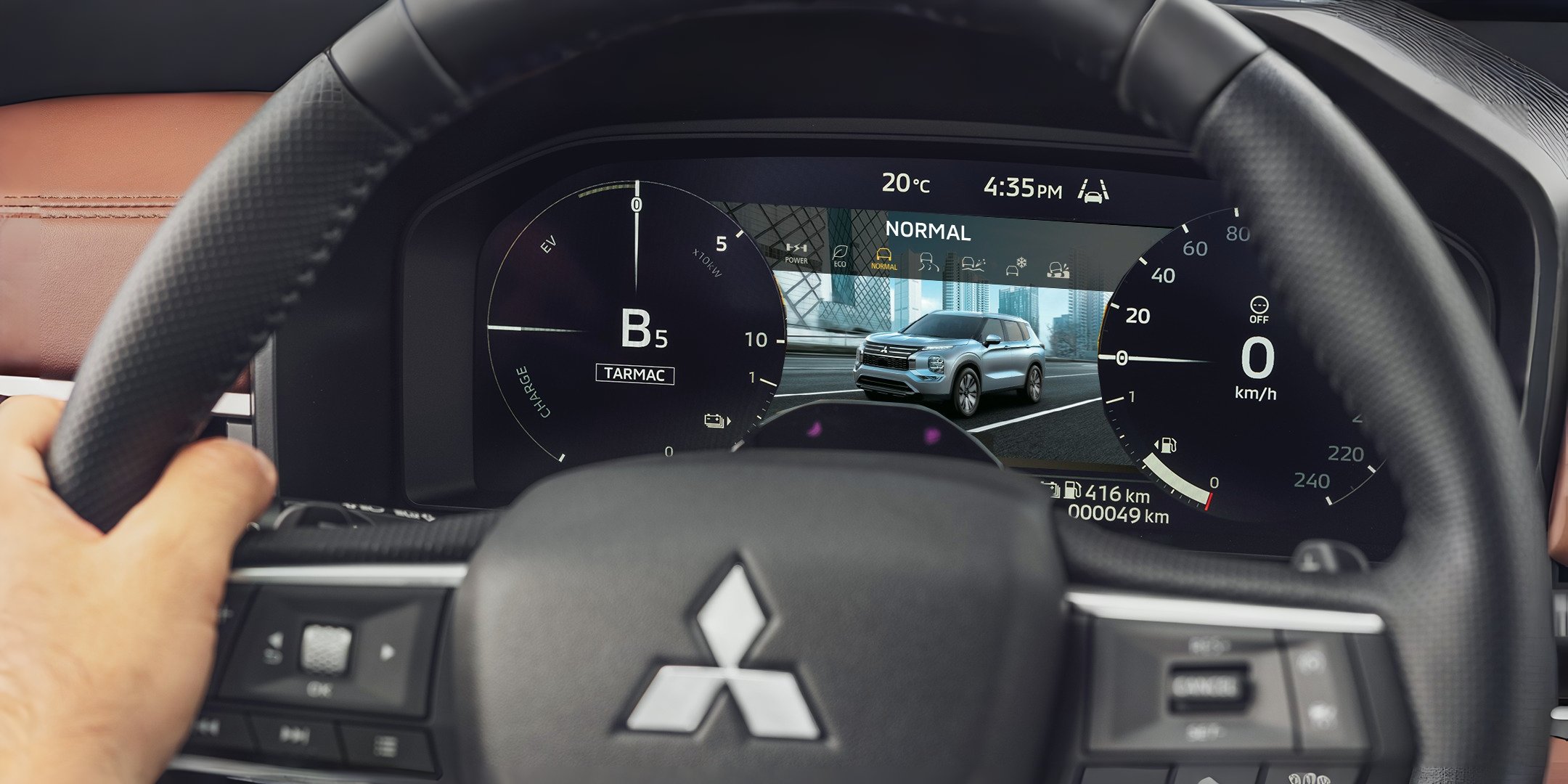 Mitsubishi Outlander PHEV 25 let - jízdní režim normální